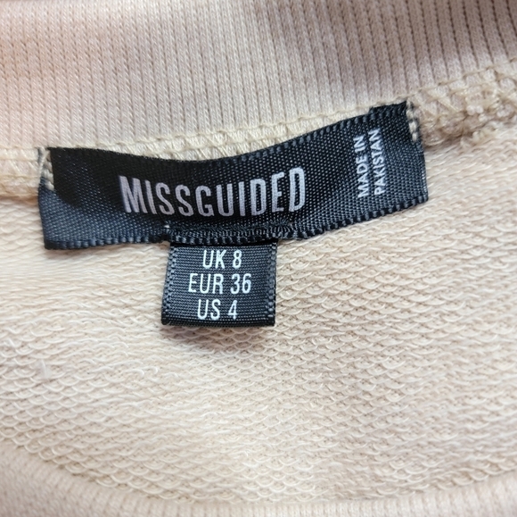 MISSGUIDED Pocket Detail Tie Waist Sweater Mini Dress Cream Tan Size 4 - Picture 11 of 12